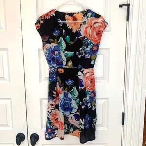 Floral V-Neck Mini Dress